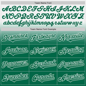 Custom White Kelly Green Authentic Fade Fashion Baseball Jersey