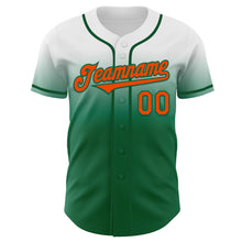 Load image into Gallery viewer, Custom White Orange-Kelly Green Authentic Fade Fashion Baseball Jersey
