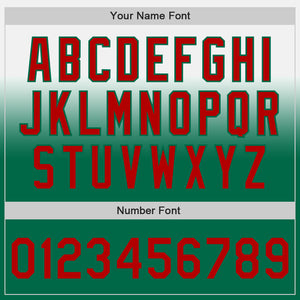 Custom White Red-Kelly Green Authentic Fade Fashion Baseball Jersey