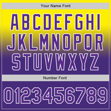 Load image into Gallery viewer, Custom Light Yellow Purple-White Authentic Fade Fashion Baseball Jersey
