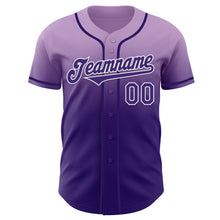 Load image into Gallery viewer, Custom Light Purple Purple-White Authentic Fade Fashion Baseball Jersey

