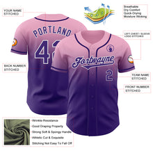 Load image into Gallery viewer, Custom Light Pink Purple-White Authentic Fade Fashion Baseball Jersey
