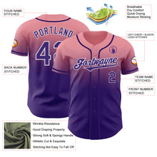 Load image into Gallery viewer, Custom Medium Pink Purple-White Authentic Fade Fashion Baseball Jersey
