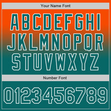 Load image into Gallery viewer, Custom Orange Teal-White Authentic Fade Fashion Baseball Jersey
