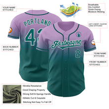 Load image into Gallery viewer, Custom Light Purple Teal-White Authentic Fade Fashion Baseball Jersey

