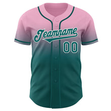 Load image into Gallery viewer, Custom Light Pink Teal-White Authentic Fade Fashion Baseball Jersey
