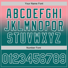 Load image into Gallery viewer, Custom Medium Pink Teal-White Authentic Fade Fashion Baseball Jersey
