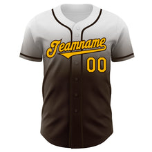 Load image into Gallery viewer, Custom White Gold-Brown Authentic Fade Fashion Baseball Jersey
