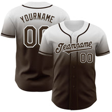 Load image into Gallery viewer, Custom White Brown Authentic Fade Fashion Baseball Jersey
