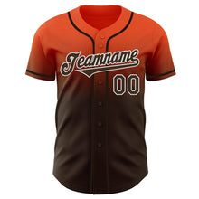 Load image into Gallery viewer, Custom Orange Brown-White Authentic Fade Fashion Baseball Jersey
