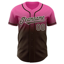Load image into Gallery viewer, Custom Pink Brown-White Authentic Fade Fashion Baseball Jersey
