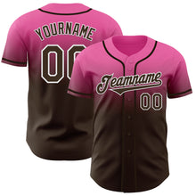 Load image into Gallery viewer, Custom Pink Brown-White Authentic Fade Fashion Baseball Jersey
