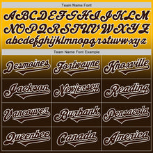 Load image into Gallery viewer, Custom Gold Brown-White Authentic Fade Fashion Baseball Jersey
