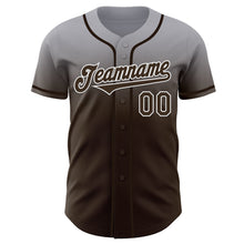 Load image into Gallery viewer, Custom Gray Brown-White Authentic Fade Fashion Baseball Jersey
