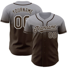 Load image into Gallery viewer, Custom Gray Brown-White Authentic Fade Fashion Baseball Jersey
