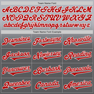 Custom Gray Red Steel Gray-White Authentic Fade Fashion Baseball Jersey