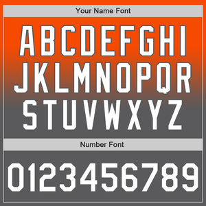 Custom Orange White-Steel Gray Authentic Fade Fashion Baseball Jersey