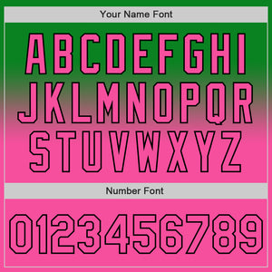 Custom Grass Green Pink-Black Authentic Fade Fashion Baseball Jersey