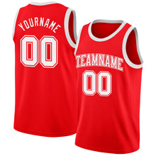Load image into Gallery viewer, Custom Fire Red White Authentic Basketball Jersey
