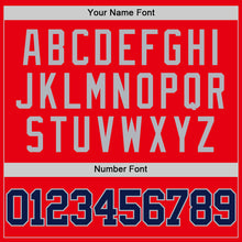 Load image into Gallery viewer, Custom Fire Red Navy-Gray Authentic Basketball Jersey
