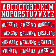 Load image into Gallery viewer, Custom Fire Red White-Navy Authentic Basketball Jersey
