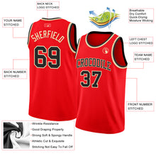 Load image into Gallery viewer, Custom Fire Red Black-Cream Authentic Basketball Jersey
