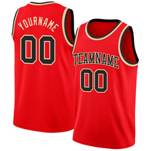 Load image into Gallery viewer, Custom Fire Red Black-Cream Authentic Basketball Jersey

