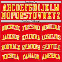 Load image into Gallery viewer, Custom Fire Red Gold-White Authentic Basketball Jersey
