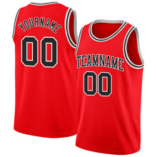 Load image into Gallery viewer, Custom Fire Red Black-White Authentic Basketball Jersey
