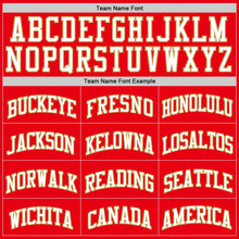 Load image into Gallery viewer, Custom Fire Red White-Old Gold Authentic Basketball Jersey
