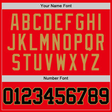 Load image into Gallery viewer, Custom Fire Red Black-Old Gold Authentic Basketball Jersey
