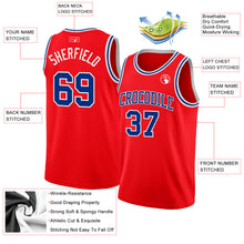 Load image into Gallery viewer, Custom Fire Red Royal-White Authentic Basketball Jersey
