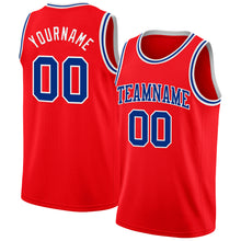 Load image into Gallery viewer, Custom Fire Red Royal-White Authentic Basketball Jersey
