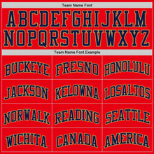 Load image into Gallery viewer, Custom Fire Red Navy-Old Gold Authentic Basketball Jersey
