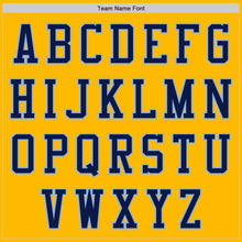 Load image into Gallery viewer, Custom Gold Navy-Light Blue Authentic Baseball Jersey
