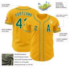 Load image into Gallery viewer, Custom Gold Kelly Green-White Authentic Baseball Jersey
