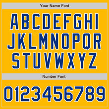 Load image into Gallery viewer, Custom Gold Royal-White Authentic Baseball Jersey
