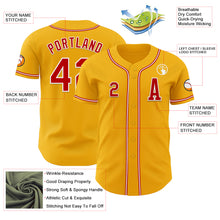 Load image into Gallery viewer, Custom Gold Red-White Authentic Baseball Jersey
