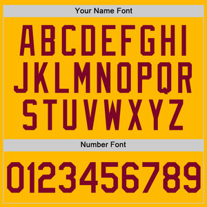 Custom Gold Maroon Authentic Throwback Basketball Jersey