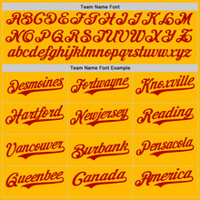 Load image into Gallery viewer, Custom Gold Red Authentic Baseball Jersey
