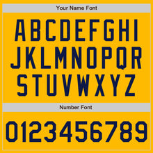 Load image into Gallery viewer, Custom Gold Navy Authentic Baseball Jersey
