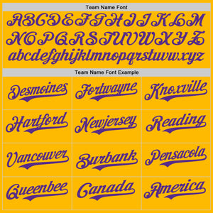 Custom Gold Purple Authentic Baseball Jersey