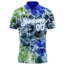 Load image into Gallery viewer, Custom Tie Dye White-Light Blue 3D Performance Golf Polo Shirt

