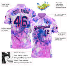 Load image into Gallery viewer, Custom Tie Dye Royal-Pink 3D Performance Golf Polo Shirt
