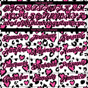 Custom White Black-Pink 3D Pattern Design Leopard Print Performance Golf Polo Shirt