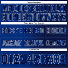 Load image into Gallery viewer, Custom Navy Royal-Gray Mesh Authentic Gradient Fashion Football Jersey
