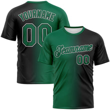 Load image into Gallery viewer, Custom Black Kelly Green-White Gradient Fashion Performance T-Shirt
