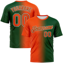 Load image into Gallery viewer, Custom Green Orange-White Gradient Fashion Performance T-Shirt
