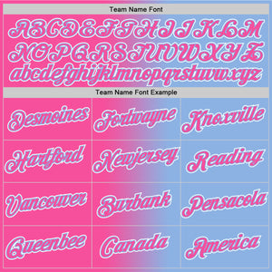 Custom Light Blue Pink-White Gradient Fashion Performance T-Shirt