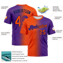 Load image into Gallery viewer, Custom Purple Orange-Navy Gradient Fashion Performance T-Shirt
